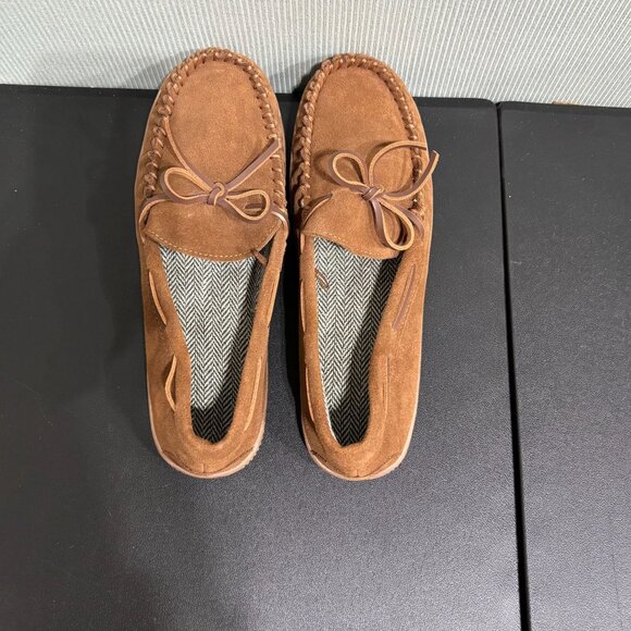 Brown Mens Loafers With Suede Upper & Rubber Sole Size 9-10 By George - Picture 9 of 11